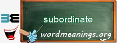 WordMeaning blackboard for subordinate